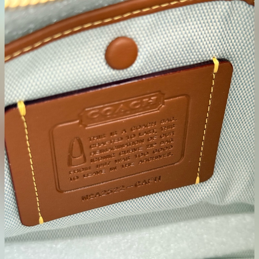 Coach Curve Zip Shoulder Bag in Light Blue NWT - Picture 7 of 7